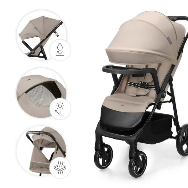 Фото - Коляска прогулочная Kinderkraft Trig 3 Tray Beige (KSTRIG03BEG000T)